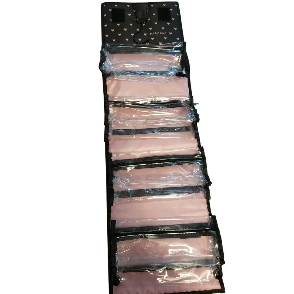 Mary Kay Travel Roll Up Bag Organizer Makeup Cosmetic with bonus Travel mirror
